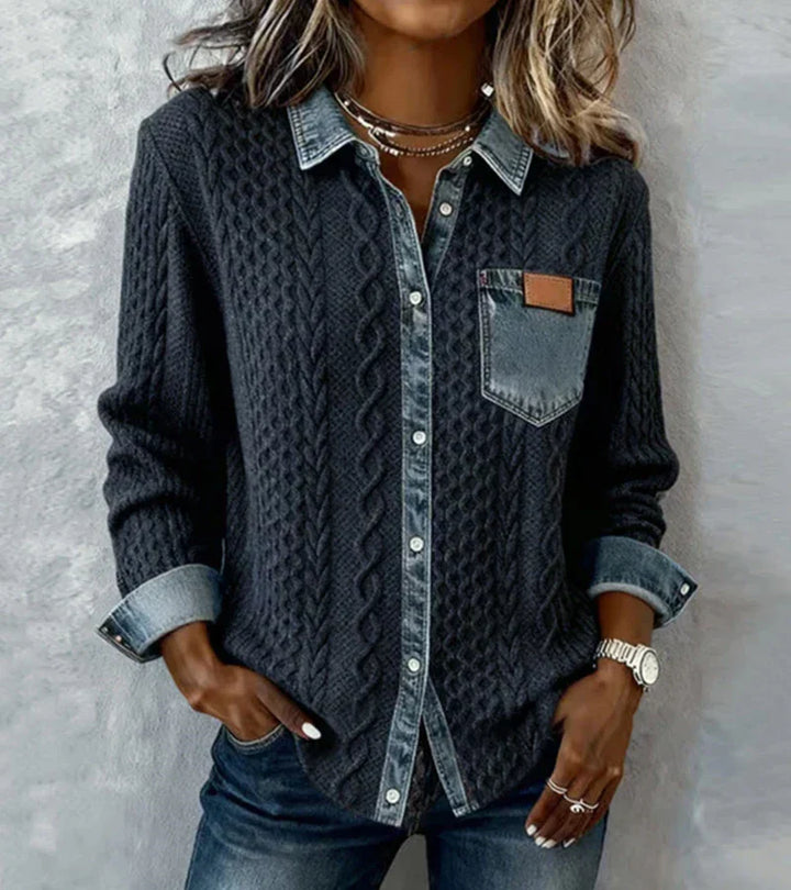 Arielle | Women's Patchwork Knit Top-The Yellow Prime