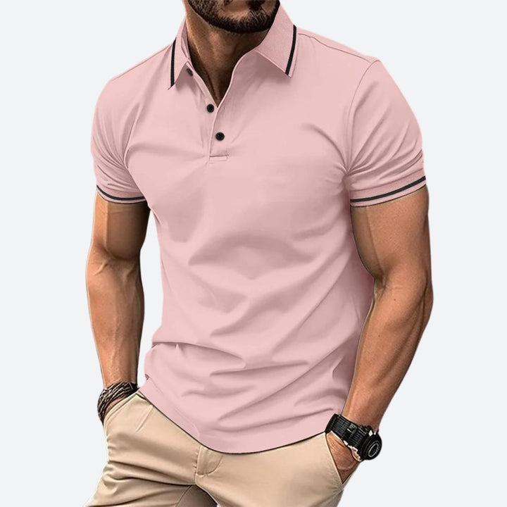 Zander | Men's Fashionable Short-Sleeved Polo Shirt-The Yellow Prime