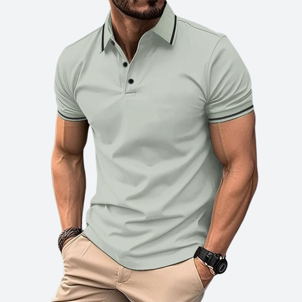 Zander | Men's Fashionable Short-Sleeved Polo Shirt-The Yellow Prime