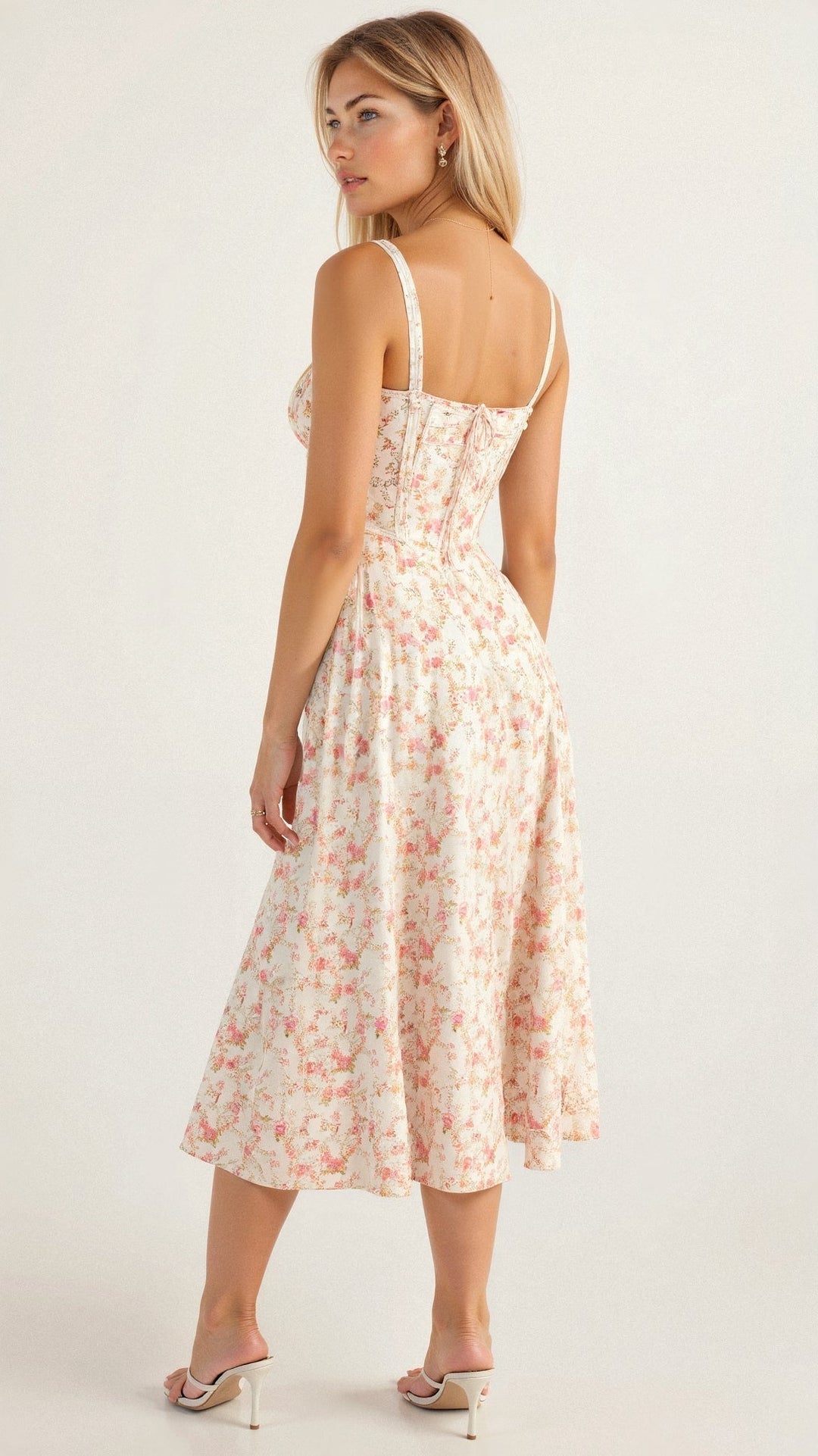 Zia | Women's Floral Midi Dress-The Yellow Prime