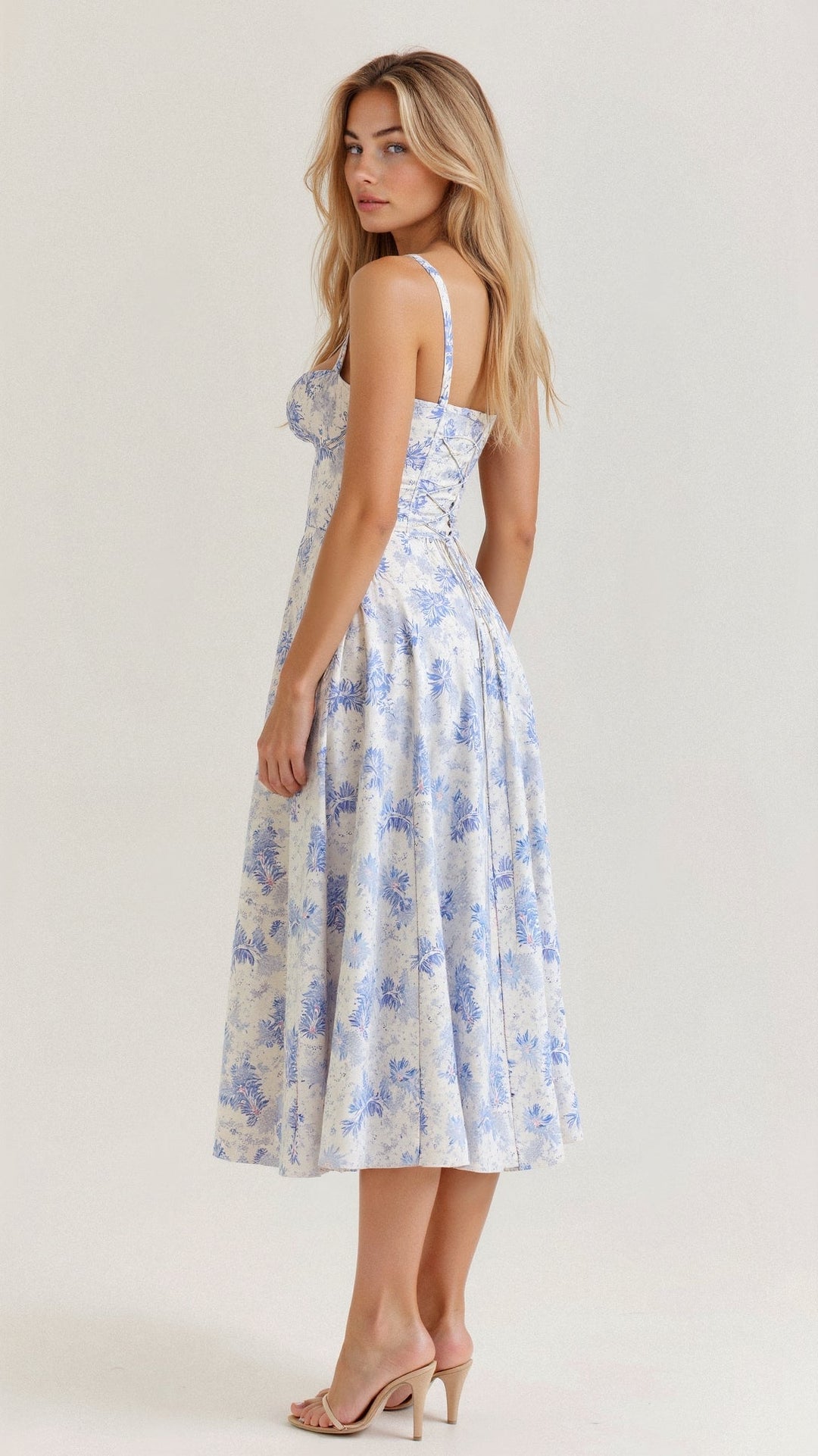 Zia | Women's Floral Midi Dress-The Yellow Prime