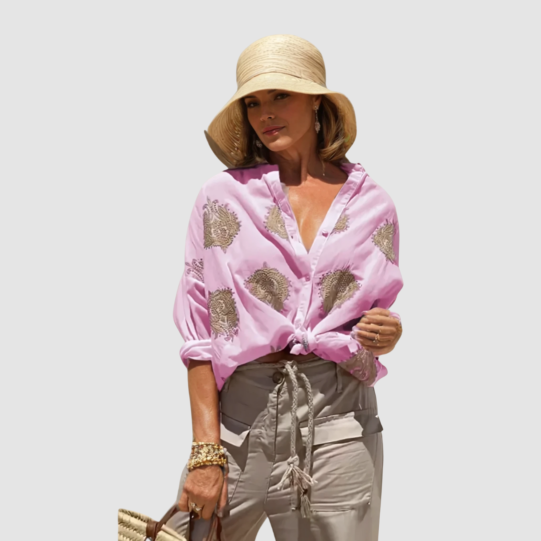 Gaby | Women's Elegant Breathable Blouse-The Yellow Prime