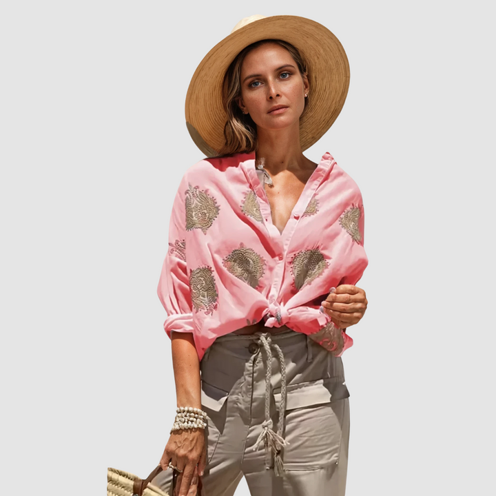 Gaby | Women's Elegant Breathable Blouse-The Yellow Prime