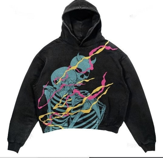 Men's Cropped Pullover Hoodie - Warm Polyester Streetwear-The Yellow Prime