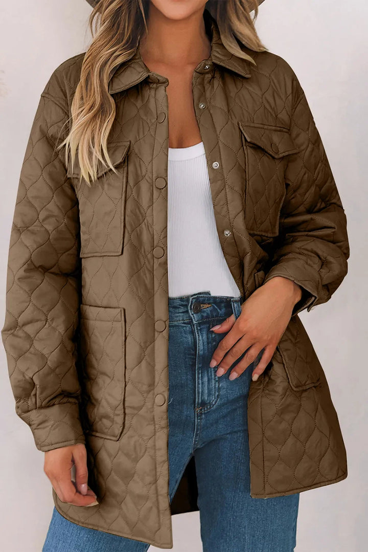 Women's Winter Coat, Snap Front, Collared, Sizes S-2XL