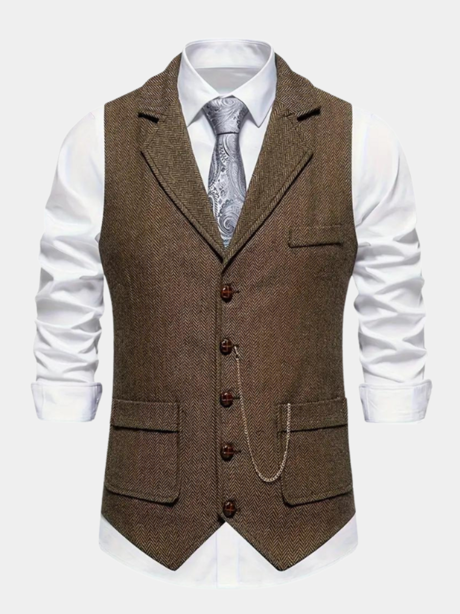 Men's Draped Notch-Lapel Curated Overcoat