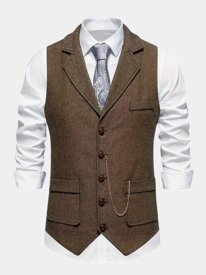 Men's Draped Notch-Lapel Curated Overcoat