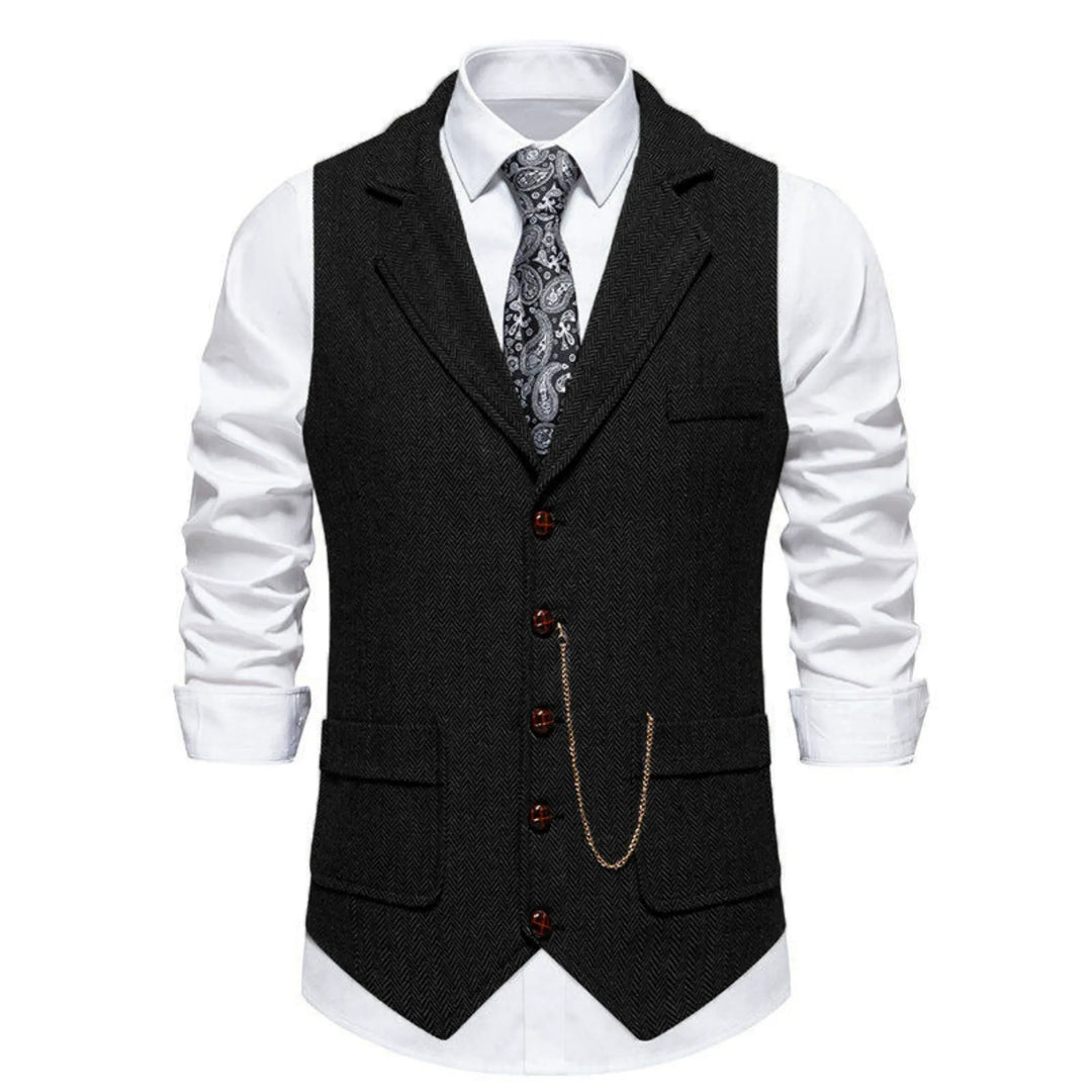 Men's Draped Notch-Lapel Curated Overcoat