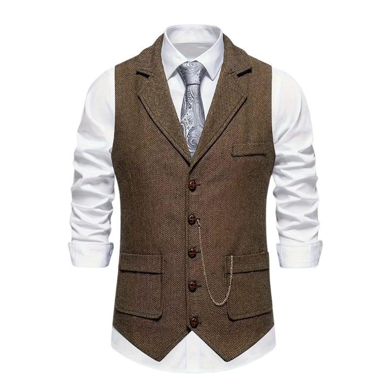 Men's Draped Notch-Lapel Curated Overcoat