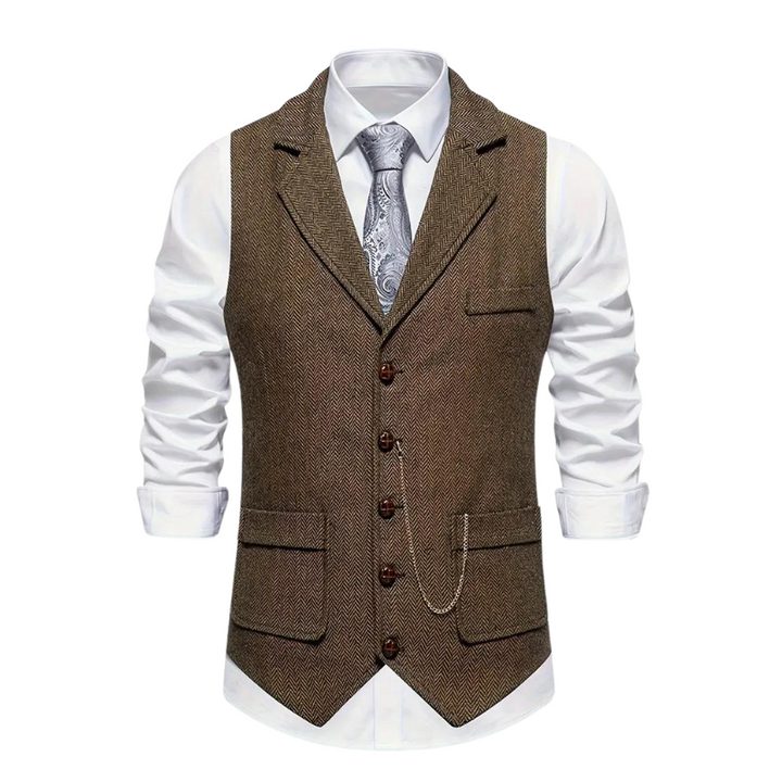 Men's Draped Notch-Lapel Curated Overcoat
