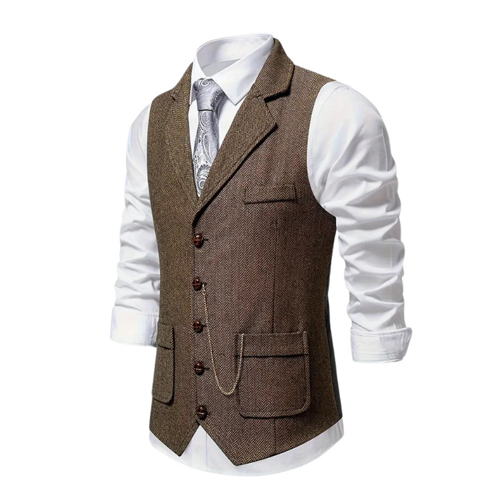 Men's Draped Notch-Lapel Curated Overcoat