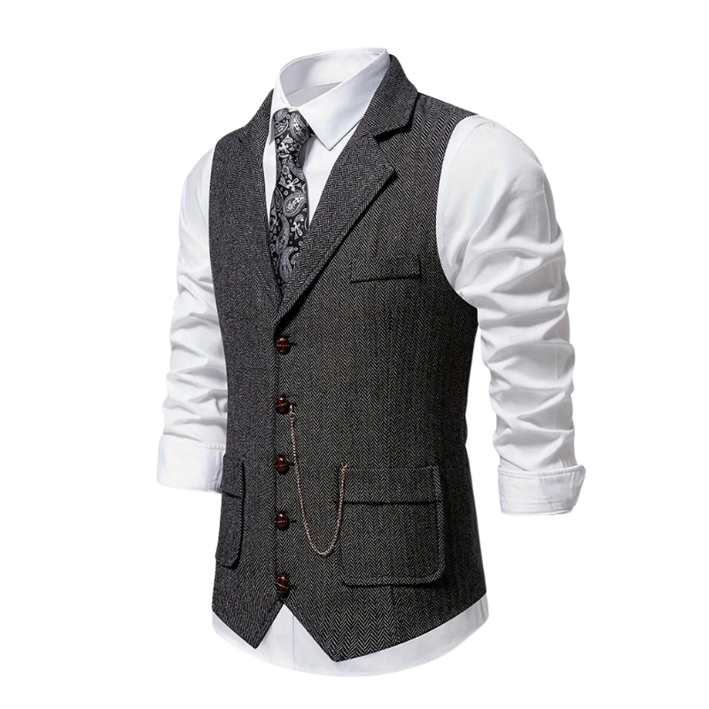 Men's Draped Notch-Lapel Curated Overcoat