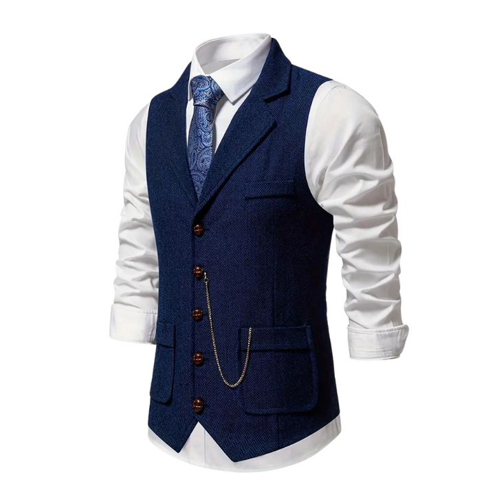 Men's Draped Notch-Lapel Curated Overcoat