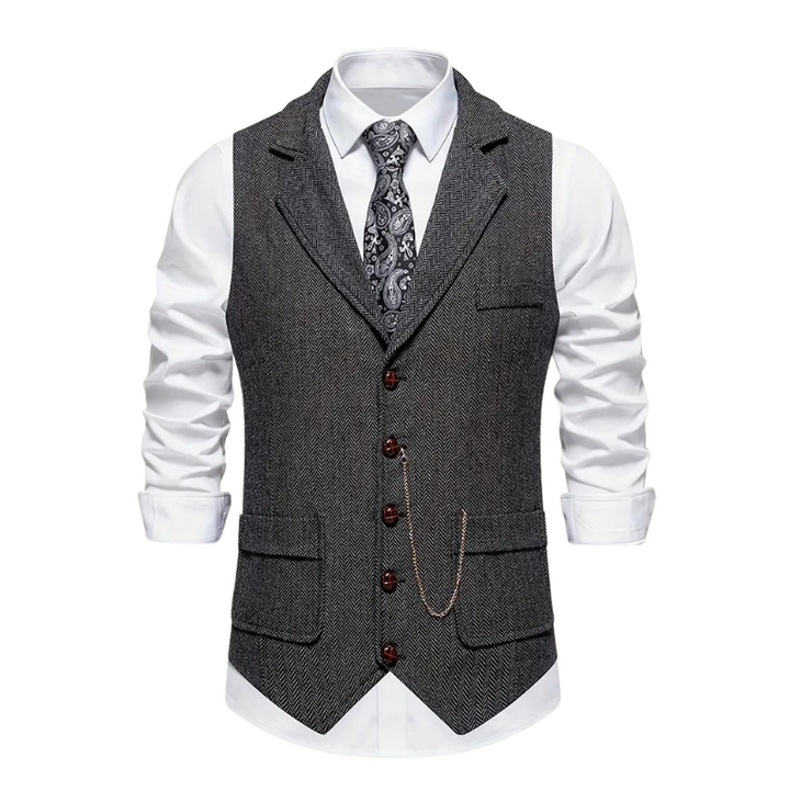 Men's Draped Notch-Lapel Curated Overcoat