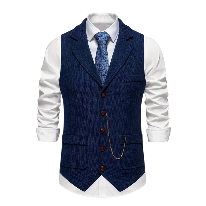 Men's Draped Notch-Lapel Curated Overcoat