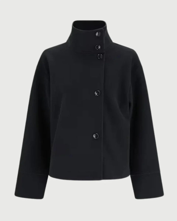 Women's Cropped High-Neck Elegant Coat