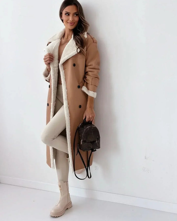 Women's Double-Breasted Chic Understated Trench Coat
