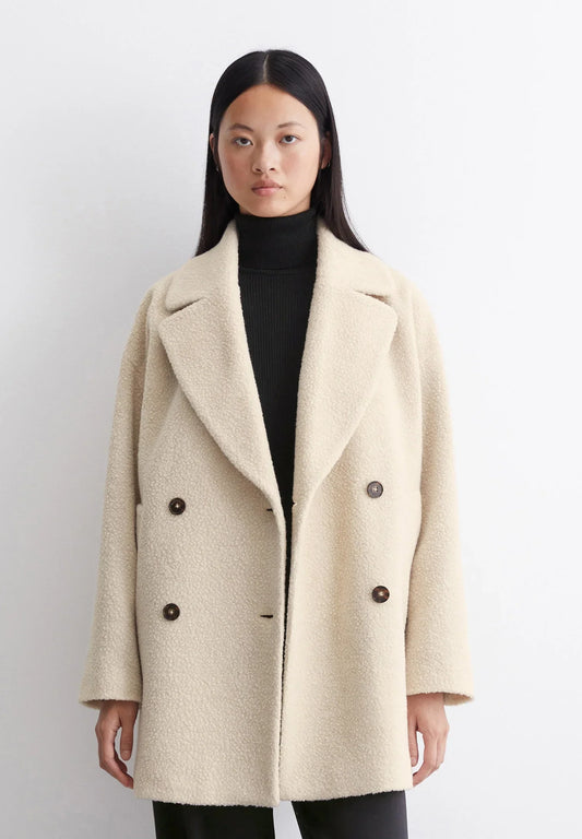 Women's Refined Double-Breasted Relaxed Coat – Warm Fall & Winter