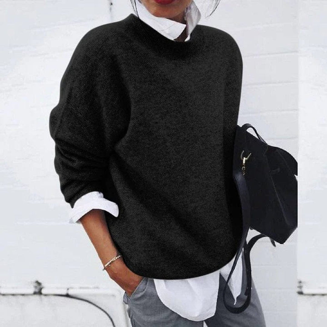 Women's Relaxed Fit Crew Neck Knit Sweater