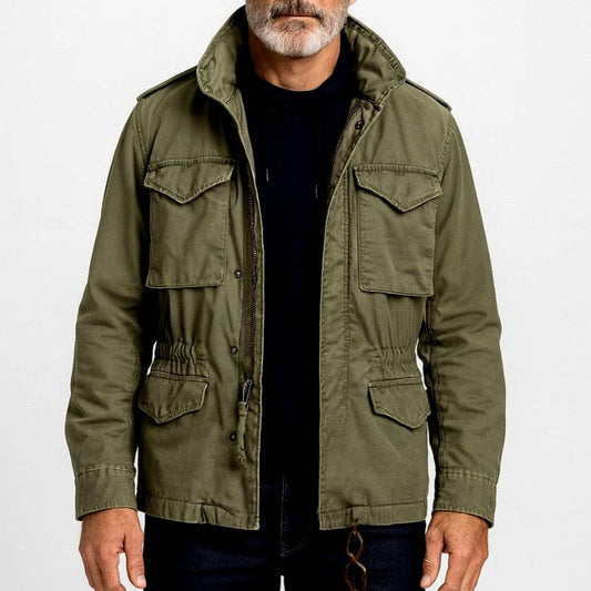 Men's Stand Collar Multi-Pocket Field Jacket