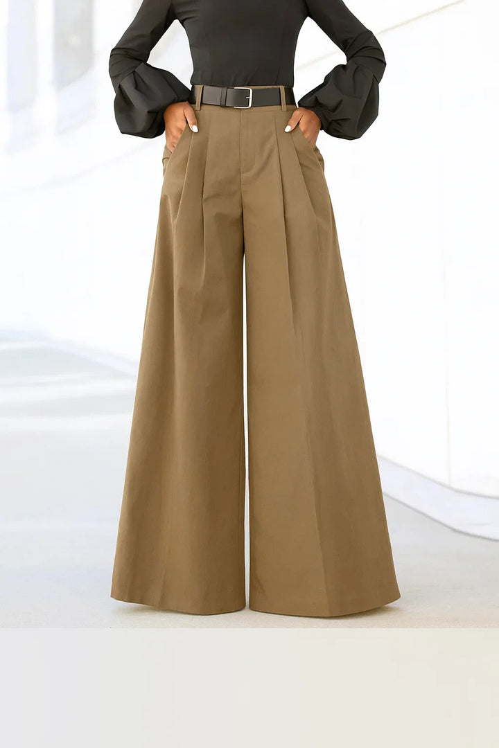 Women's Stylish Wide Leg Trousers-The Yellow Prime