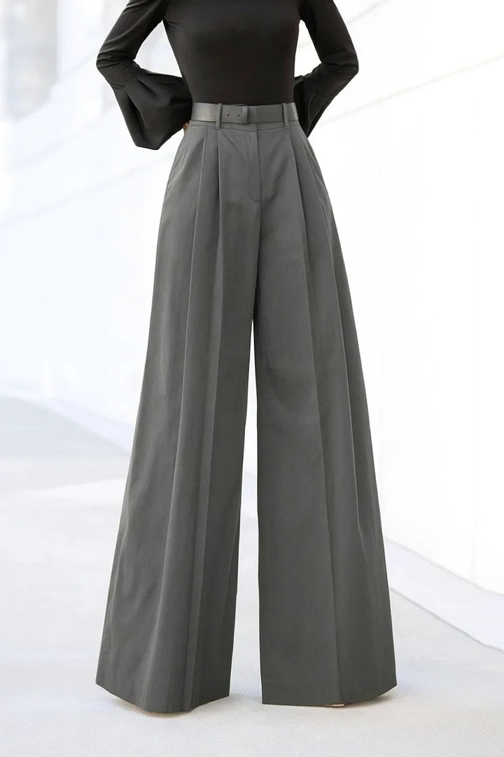 Women's Stylish Wide Leg Trousers-The Yellow Prime