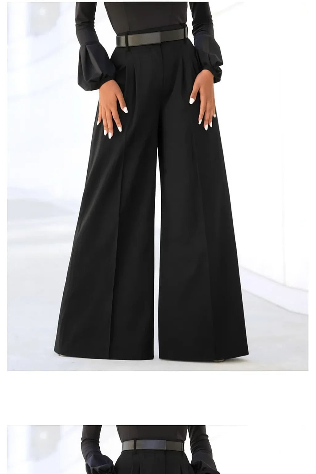 Women's Stylish Wide Leg Trousers-The Yellow Prime