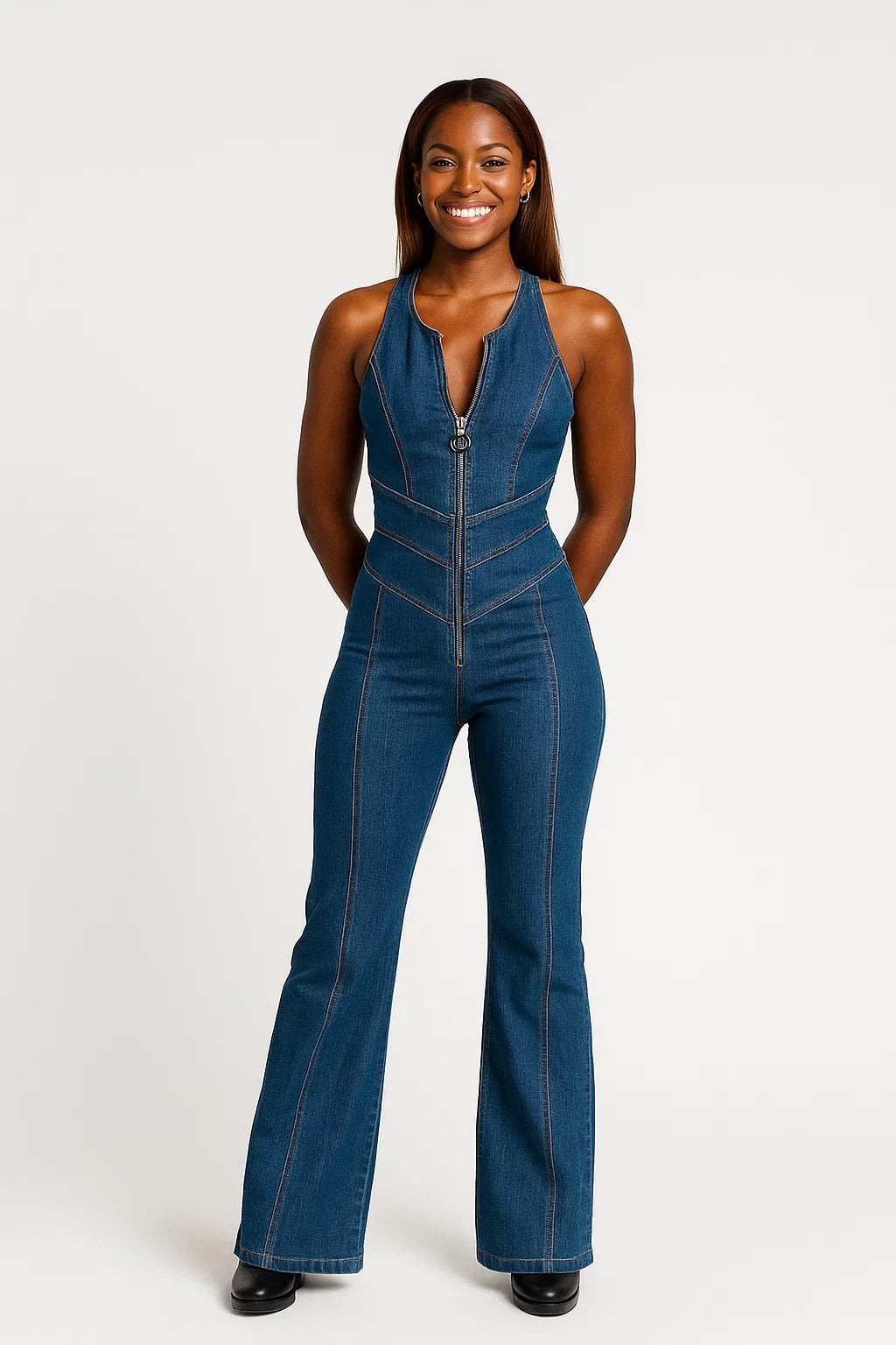 Women's Stylish Denim Jumpsuit for Modern Fashion-The Yellow Prime