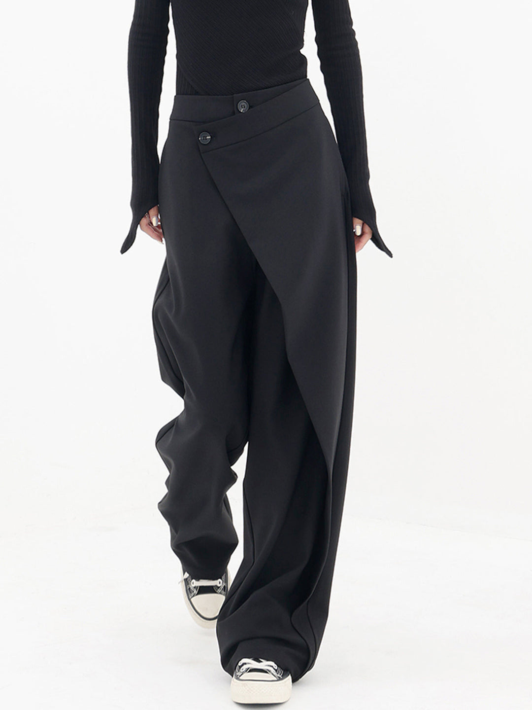 Women's Asymmetric Baggy Trousers for Stylish Comfort-The Yellow Prime