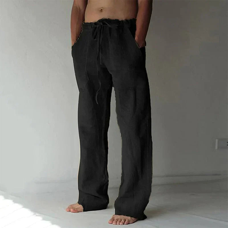 Men's Lightweight Linen Trousers for Spring and Autumn-The Yellow Prime