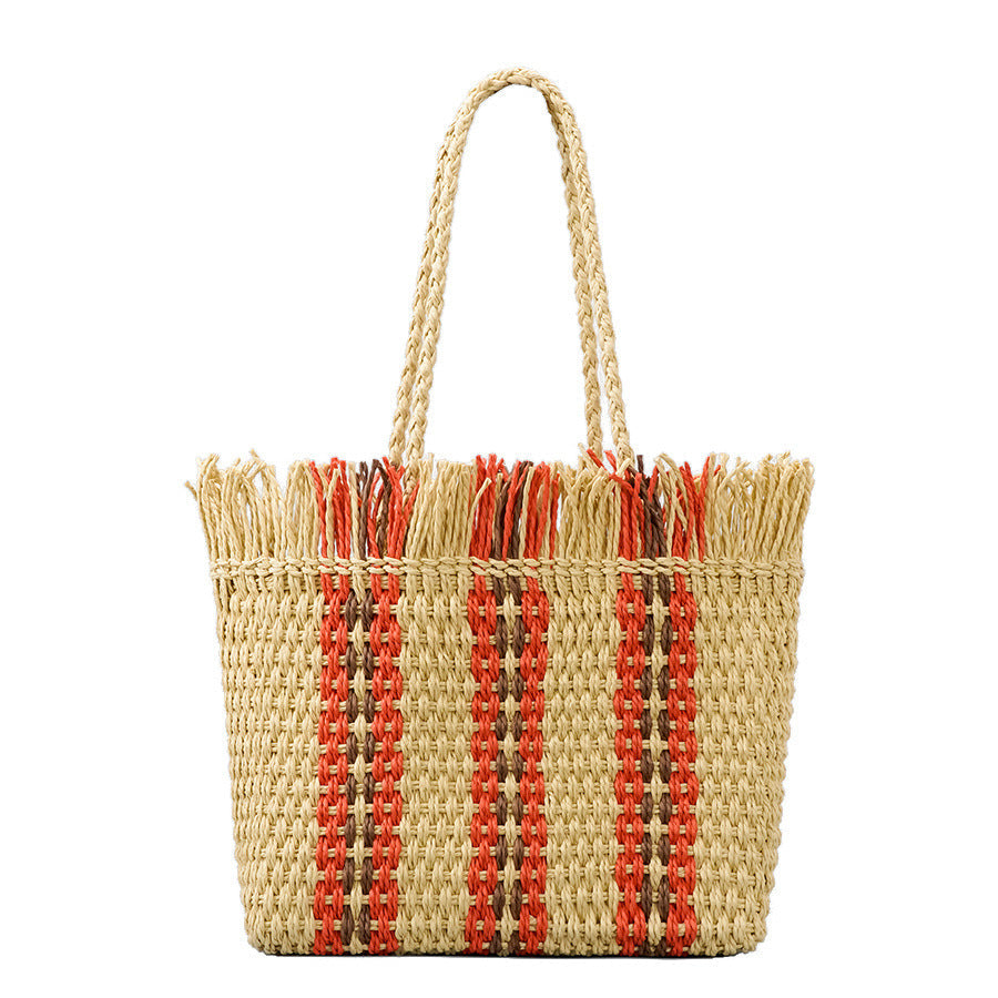Stylish Women's Handwoven Beach Bag with Spacious Capacity-The Yellow Prime
