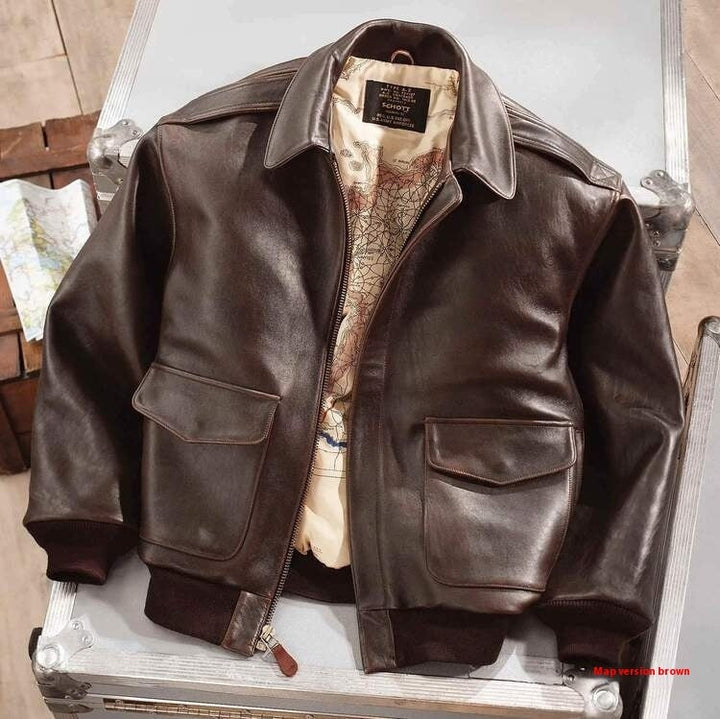Men's Retro-Inspired Oversized Bomber Jacket with Fur Collar