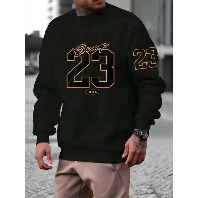 Men's Casual Fleece Crewneck Sweatshirt-The Yellow Prime