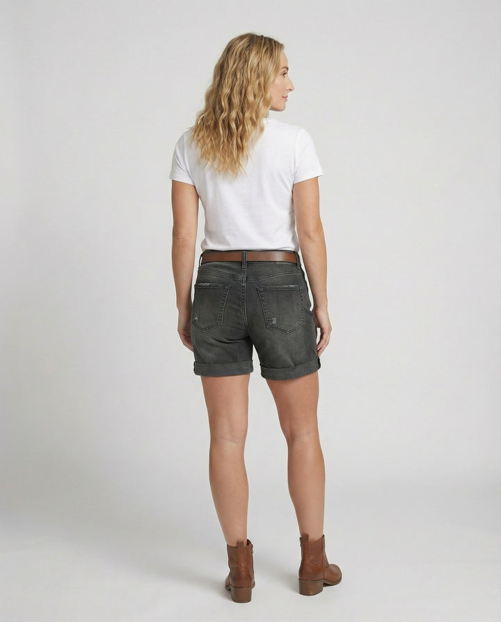 Women's Ripped Denim Shorts for Casual Summer Style-The Yellow Prime
