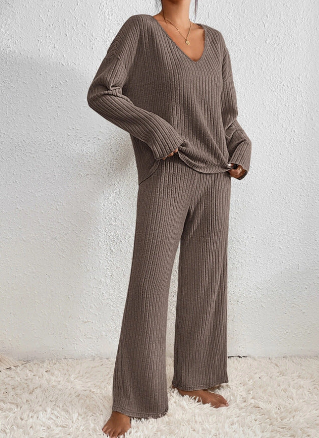 Women's 2-Piece Ribbed Lounge Set for Comfort and Style-The Yellow Prime