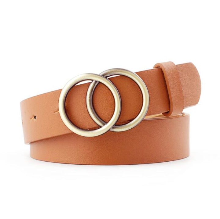 Aria | Women's Leather Belt with Stylish O-Ring Buckle-The Yellow Prime