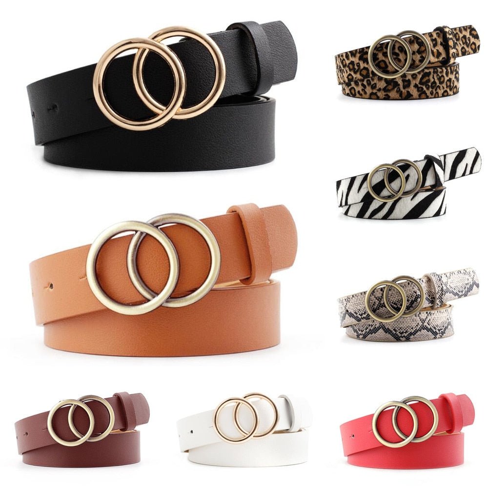 Aria | Women's Leather Belt with Stylish O-Ring Buckle-The Yellow Prime