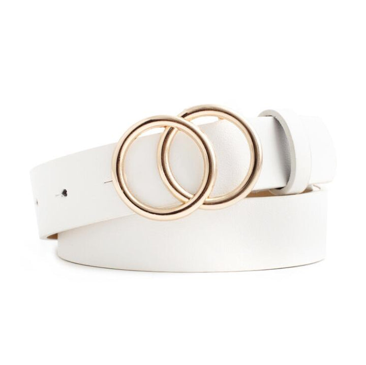 Aria | Women's Leather Belt with Stylish O-Ring Buckle-The Yellow Prime