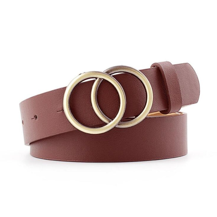 Aria | Women's Leather Belt with Stylish O-Ring Buckle-The Yellow Prime