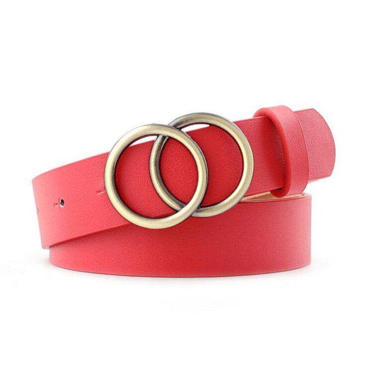 Aria | Women's Leather Belt with Stylish O-Ring Buckle-The Yellow Prime