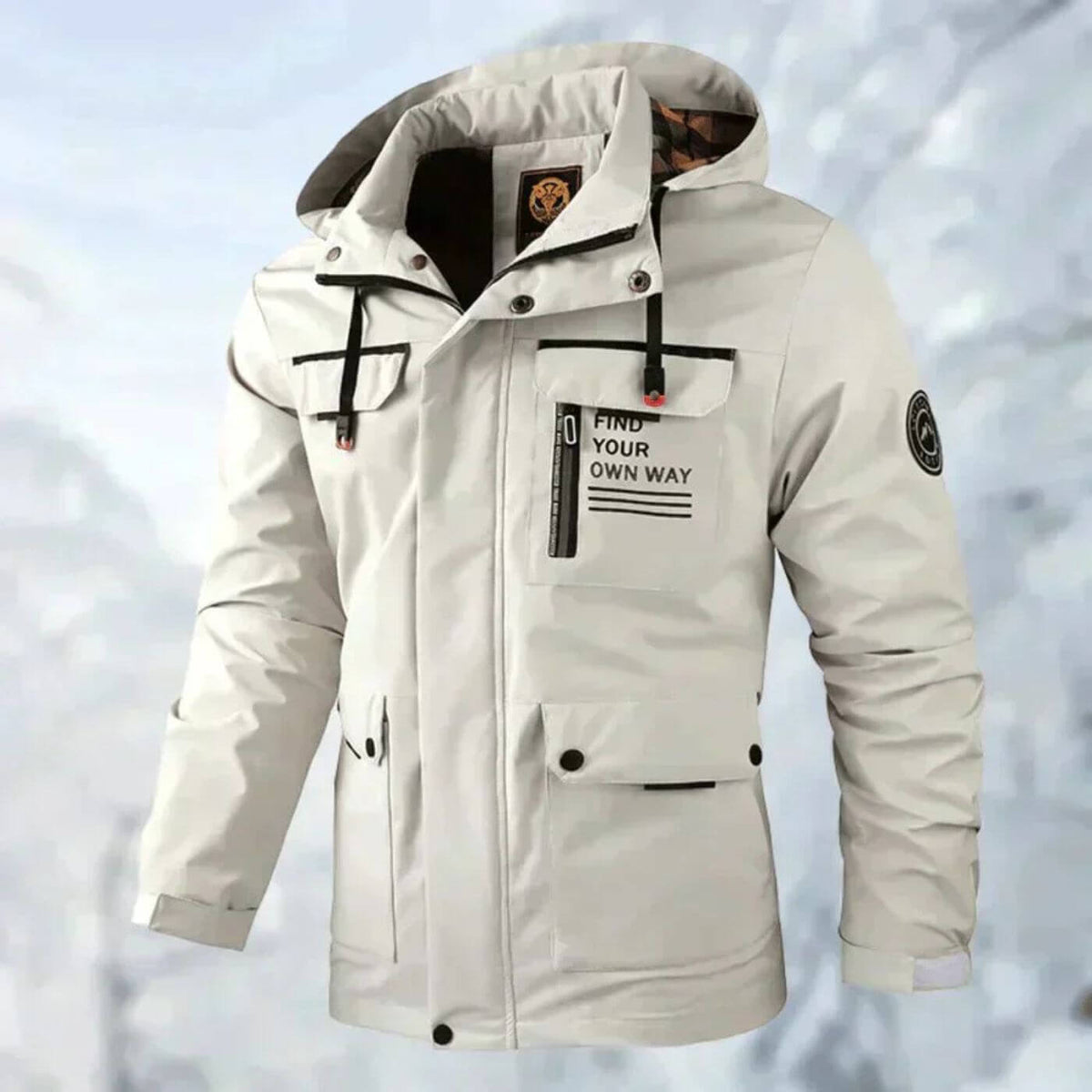Męski nowoczesny płaszcz z kapturem o swobodnym kroju – niezbędnik na chłodną jesień i zimę