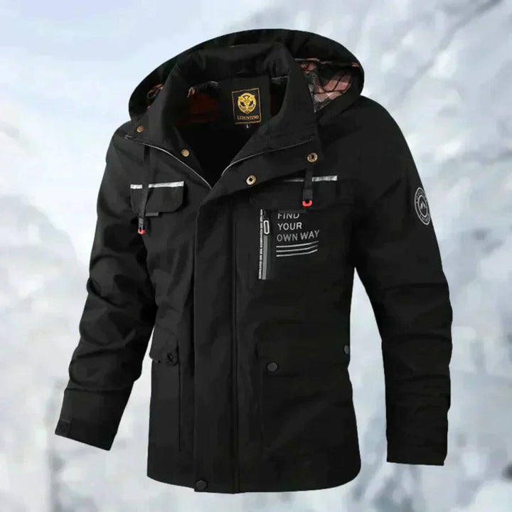 Cappotto da uomo con cappuccio, moderno e dalla vestibilità rilassata
