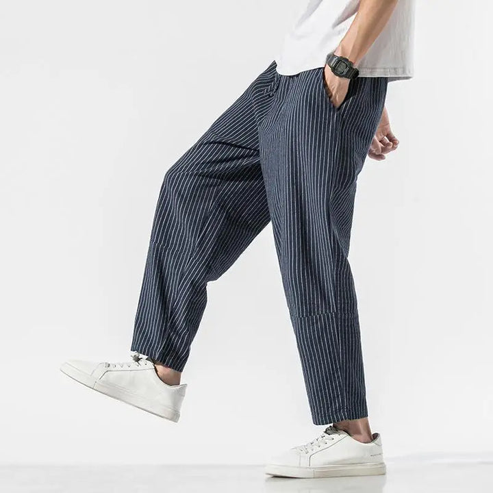 Men's Pinstripe Joggers - Stylish and Comfortable Activewear-The Yellow Prime