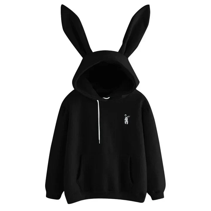 Women's Oversized Cozy Rabbit Ear Fleece Hoodie - Casual Wear-The Yellow Prime