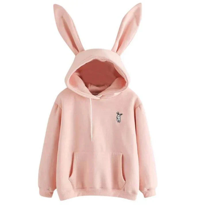 Women's Oversized Cozy Rabbit Ear Fleece Hoodie - Casual Wear-The Yellow Prime