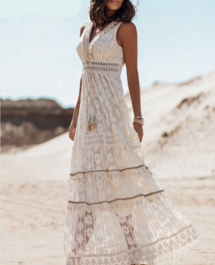 Women's Bohemian Maxi Dress for Stylish Summer Outfits-The Yellow Prime