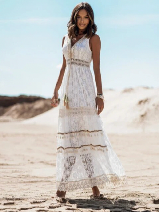 Women's Bohemian Maxi Dress for Stylish Summer Outfits-The Yellow Prime