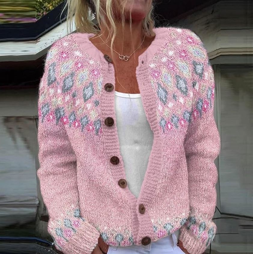 Women's Pink Comfort Cardigan-The Yellow Prime
