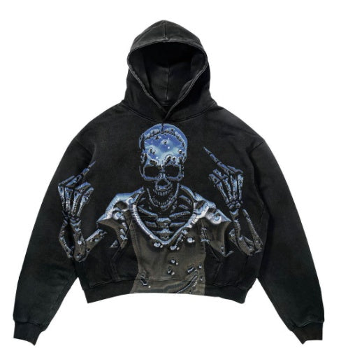 Men's Cropped Pullover Hoodie - Warm Polyester Streetwear-The Yellow Prime