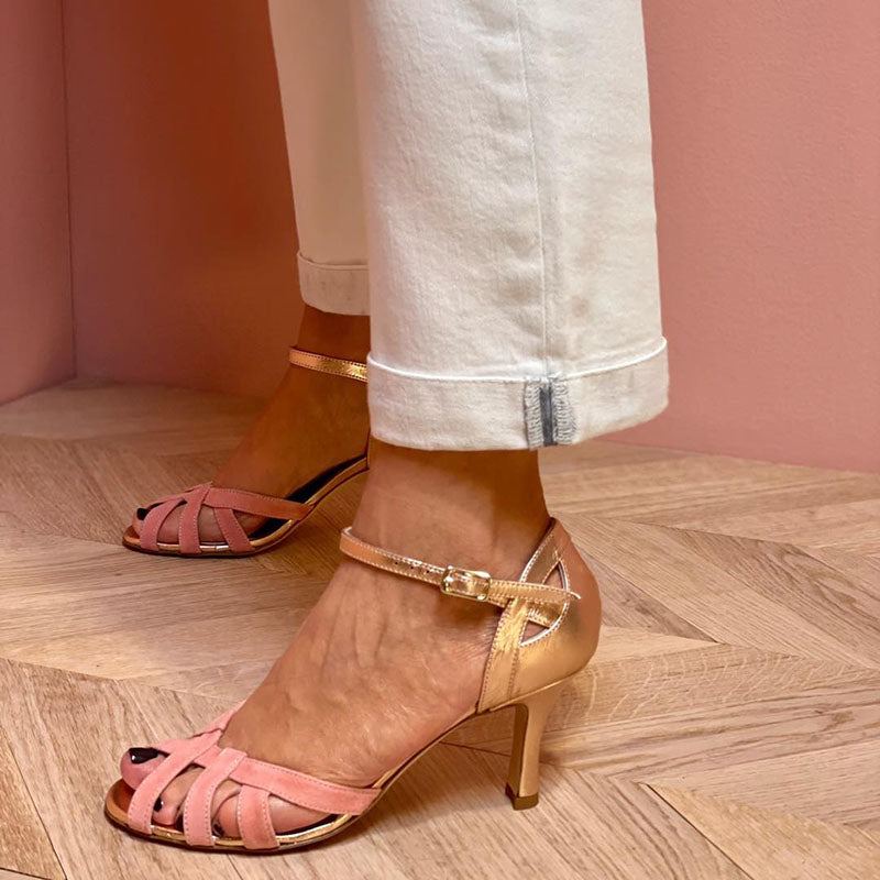 Doris | Women's Block Heel Pointed Tapered Sandals-The Yellow Prime